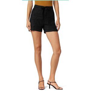 Anthropologie Hudson Jeans Black Beauty Edition Belted Shorts Sz 26 Linen Blend